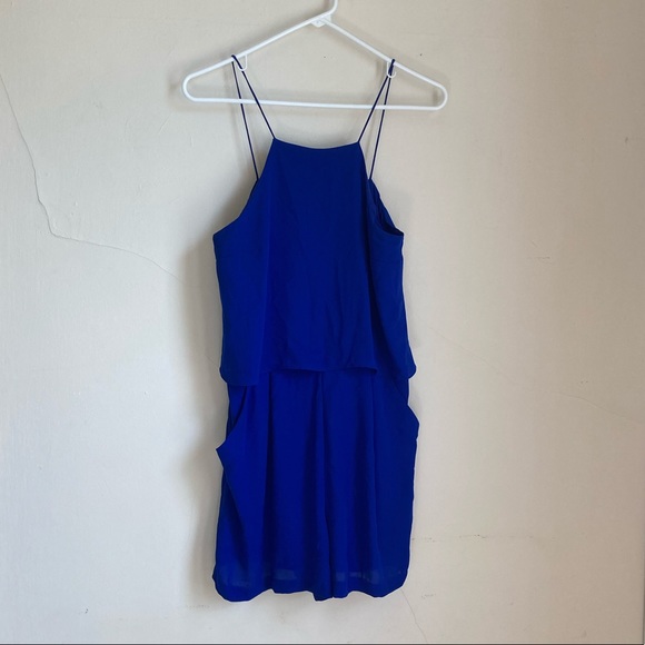 Express Pants - Royal Blue Express Tank Romper With Pockets Medium